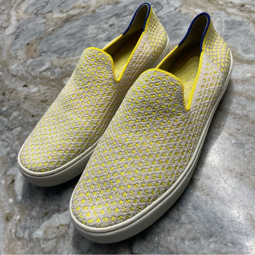 Rothy's The Original Slip On Sneaker in Sunshine Honeycomb Women’s 9.5